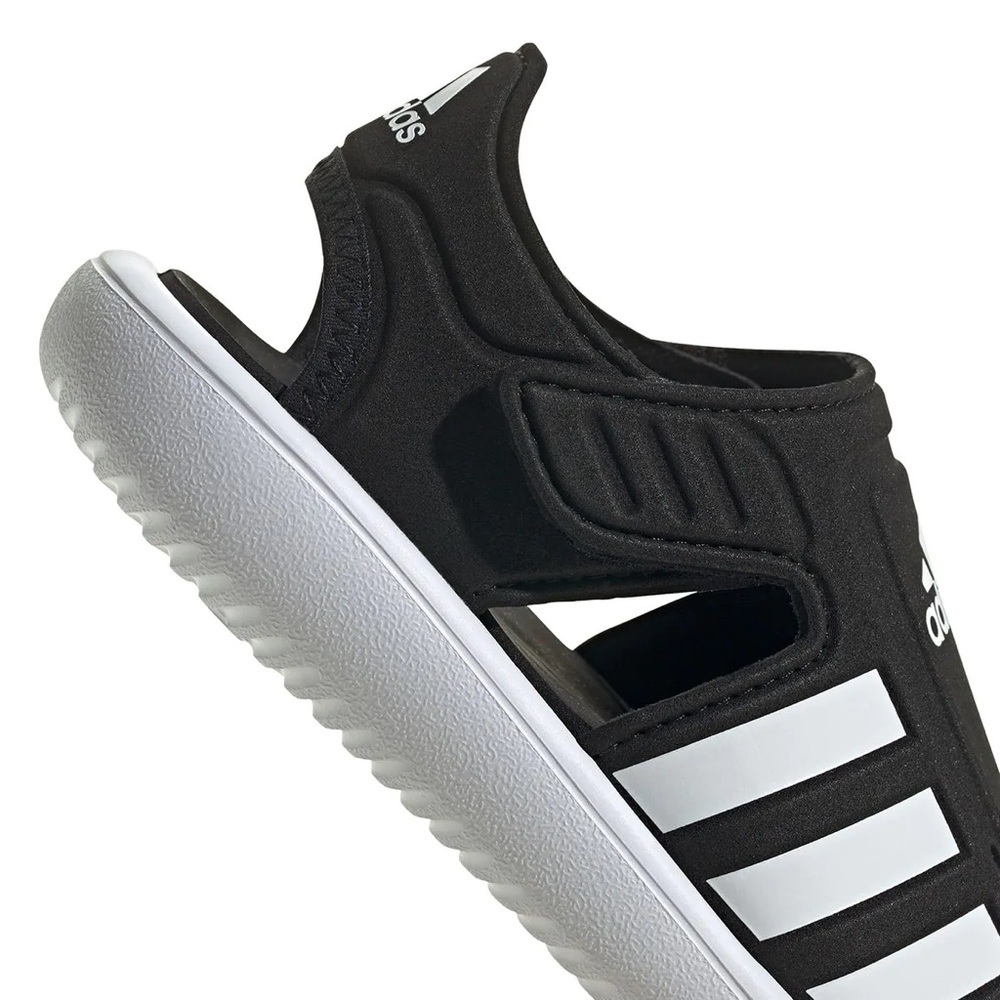 ADIDAS Closed Toe Water Sandals Velcro Black & White Kid’s Size 2 NEW UNISEX - Picture 2 of 16